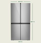 CAFE  Caf? 28.3 Cu. Ft. Smart Quad-door Refrigerator In Platinum Glass With Dual-dispense Autofill Pitcher - Platinum Glass (CAE28DM5TS5)