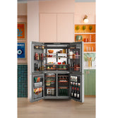 CAFE  Caf? 28.3 Cu. Ft. Smart Quad-door Refrigerator In Platinum Glass With Dual-dispense Autofill Pitcher - Platinum Glass (CAE28DM5TS5)