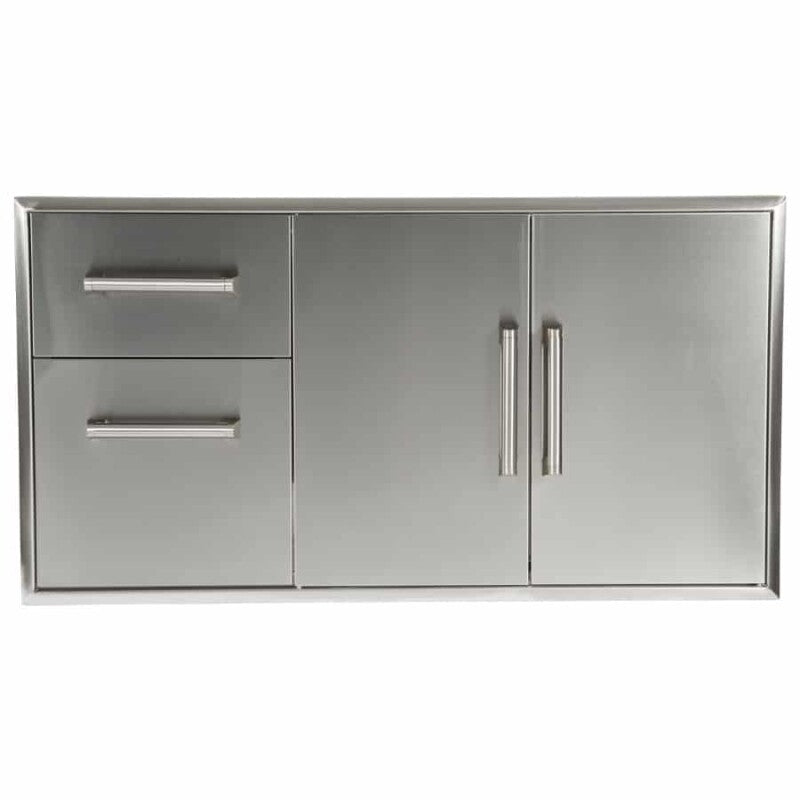 Coyote Combination Storage: Two Drawer Cabinet & Double Access Doors - Stainless Steel (CCD2DC)