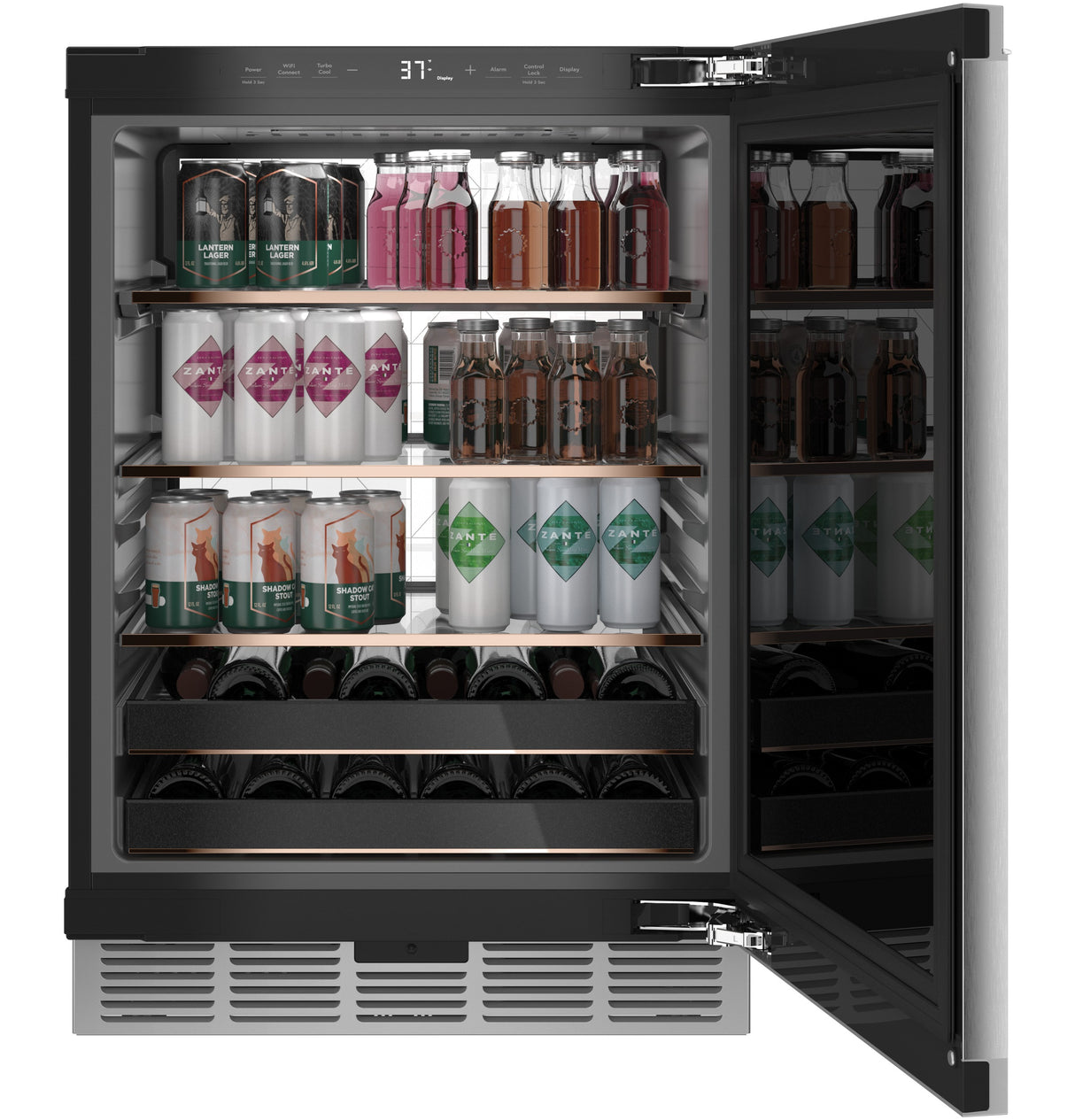 CAFE  Caf? 126-can Or 14-bottle Beverage Center In Platinum Glass - Platinum Glass (CCR06BM2PS5)