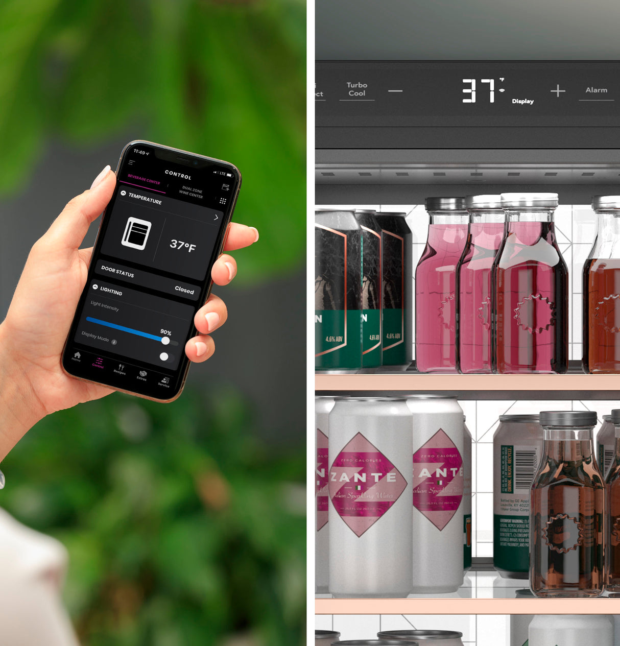 CAFE  CAF?™ Beverage Center in Platinum Glass - Platinum Glass (CCR06BM2PS5)