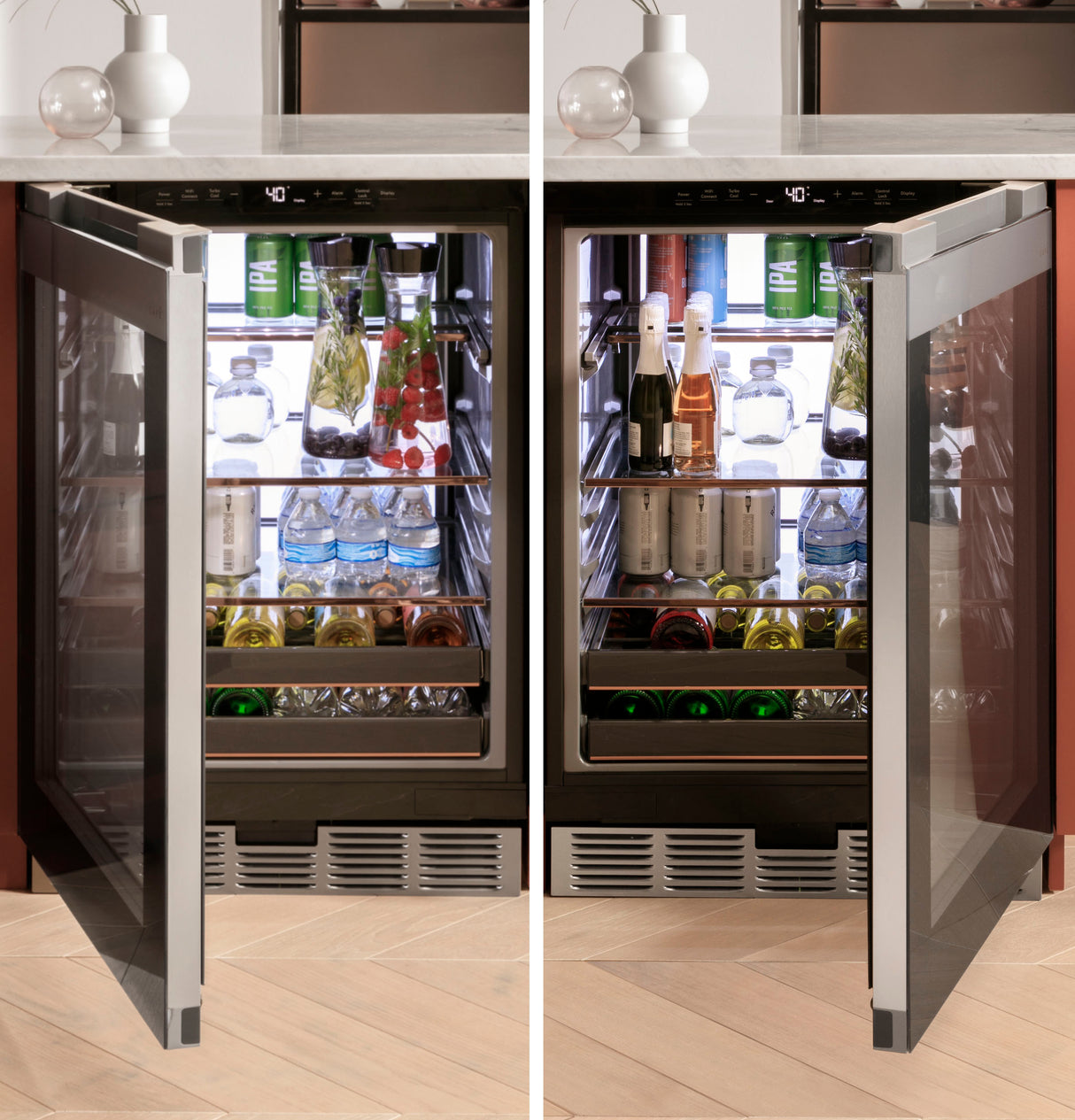 CAFE  Caf? 126-can Or 14-bottle Beverage Center In Platinum Glass - Platinum Glass (CCR06BM2PS5)