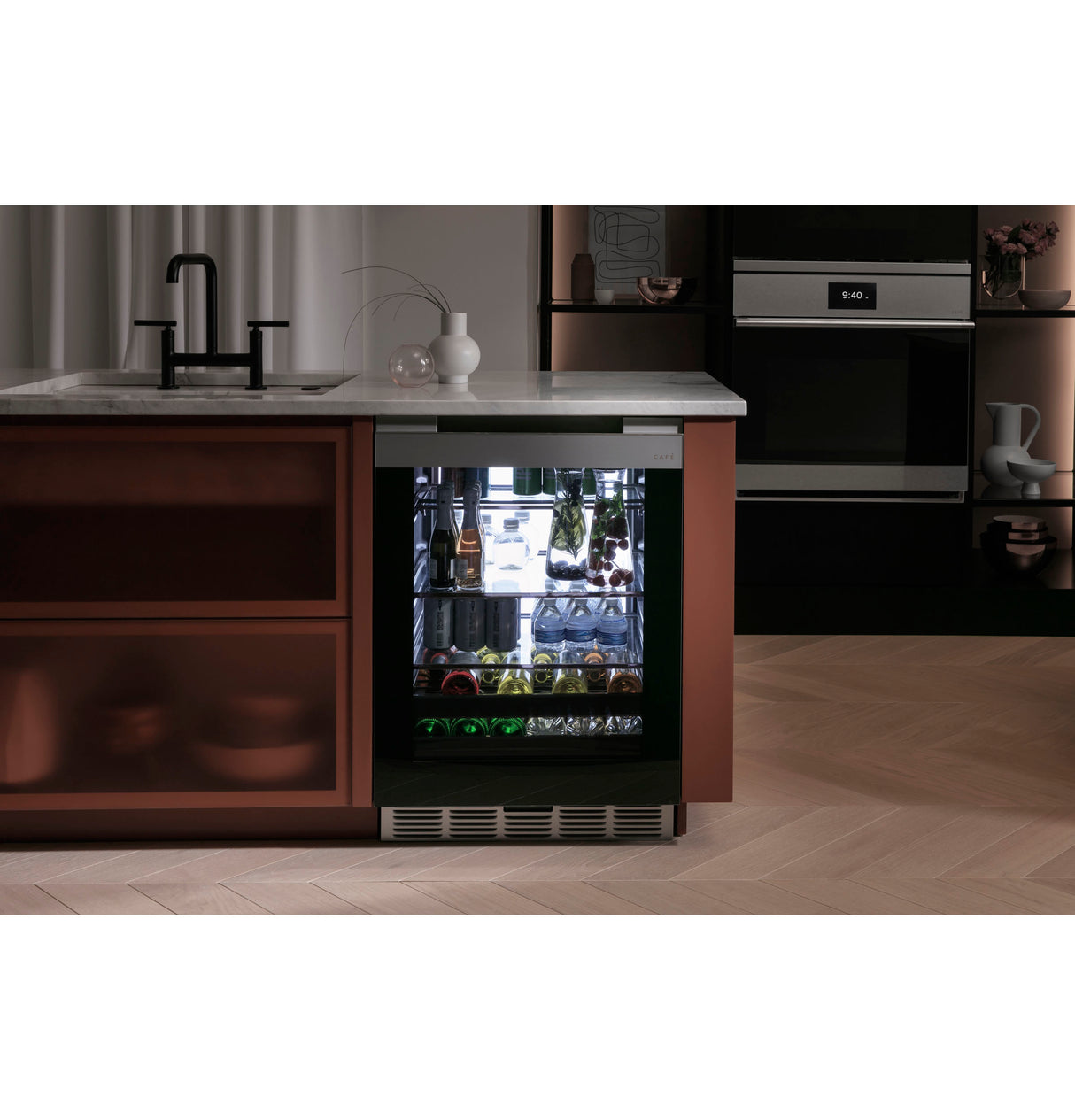 CAFE  Caf? 126-can Or 14-bottle Beverage Center In Platinum Glass - Platinum Glass (CCR06BM2PS5)