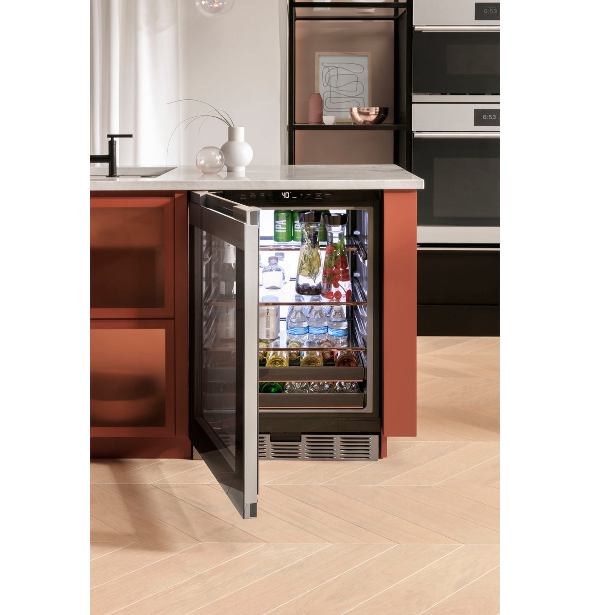 CAFE  Caf? 126-can Or 14-bottle Beverage Center In Platinum Glass - Platinum Glass (CCR06BM2PS5)