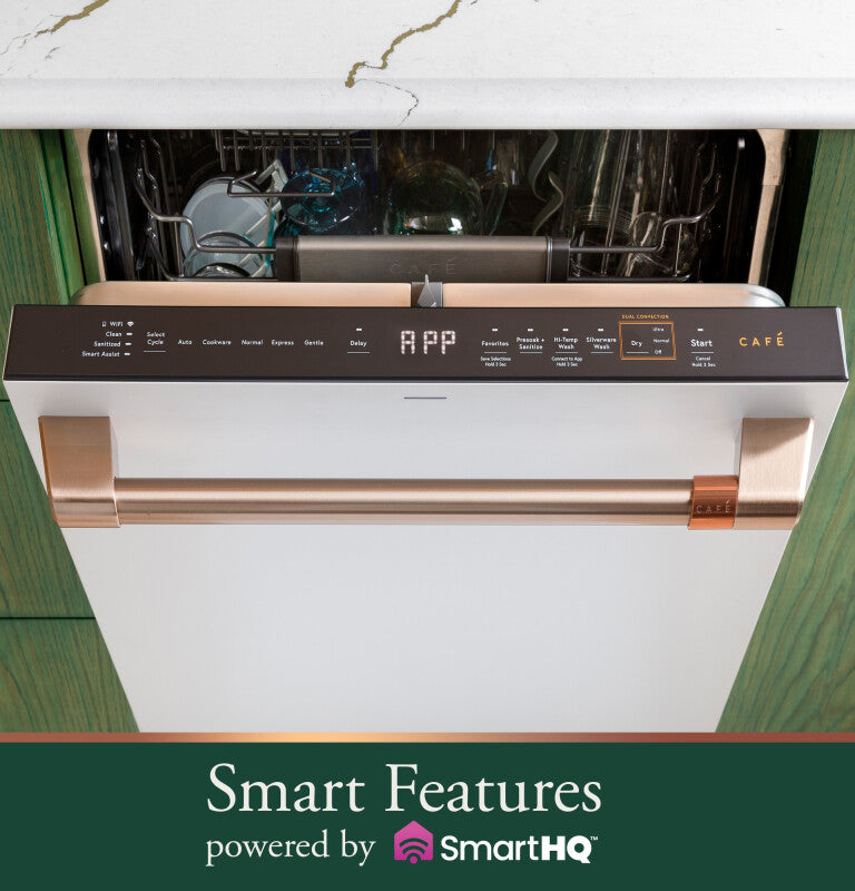 CAFE  Caf? Customfit Stainless Interior Smart Dishwasher With Ultra Wash Top Rack And Dual Convection Ultra Dry, 44 Dba - Matte White (CDT858P4VW2)
