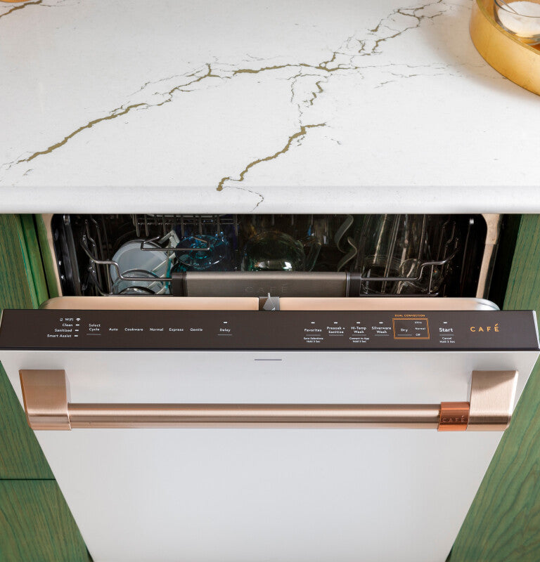 CAFE  Caf? Customfit Stainless Interior Smart Dishwasher With Ultra Wash Top Rack And Dual Convection Ultra Dry, 44 Dba - Matte White (CDT858P4VW2)