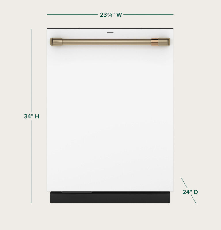 CAFE  Caf? Customfit Stainless Interior Smart Dishwasher With Ultra Wash Top Rack And Dual Convection Ultra Dry, Led Lights, 39 Dba - Matte White (CDT888P4VW2)