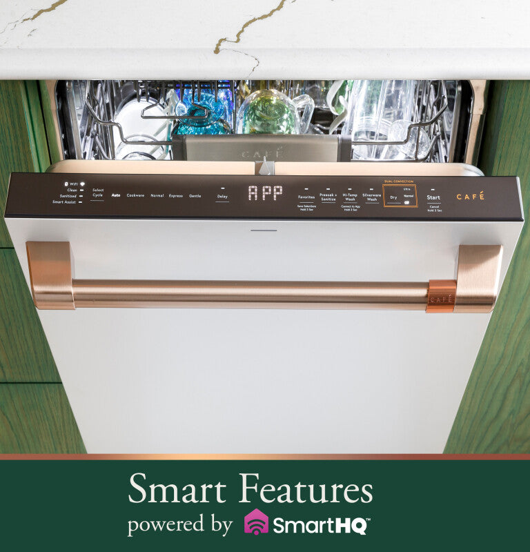 CAFE  Caf? Customfit Stainless Interior Smart Dishwasher With Ultra Wash Top Rack And Dual Convection Ultra Dry, Led Lights, 39 Dba - Matte White (CDT888P4VW2)
