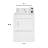 Whirlpool Commercial Electric Super-Capacity Dryer, Coin-Slide and Coin-Box - White (CEM2745FQ)