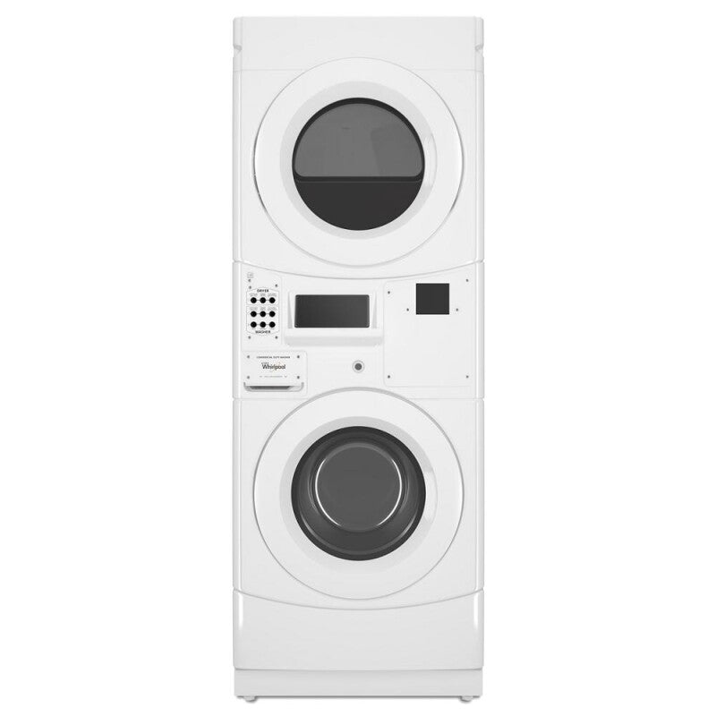 WHIRLPOOL Commercial Electric Stack Washer/Dryer, Non-Vend - White (CET9100GQ)