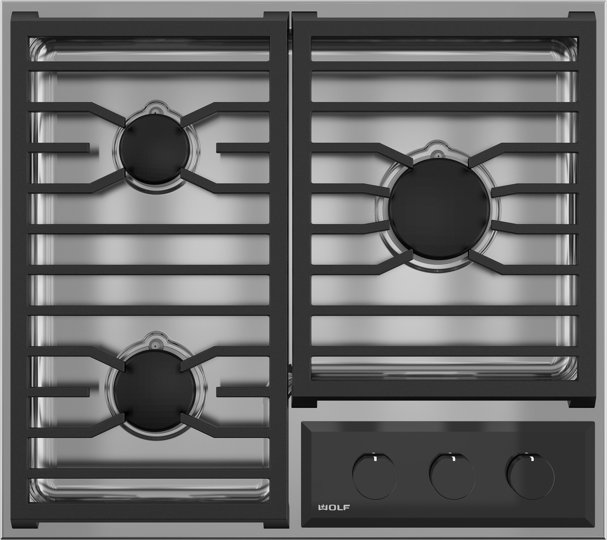 Wolf 24" Transitional Framed Gas Cooktop - Stainless Steel (CG243TFS)