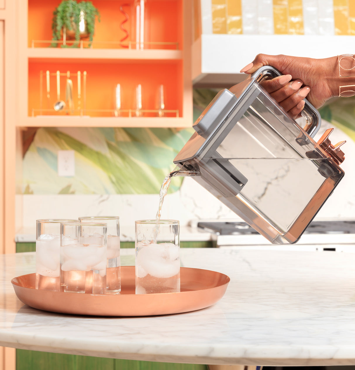 CAFE  CAF?™ ENERGY STAR® 28.7 Cu. Ft. Smart 4-Door French-Door Refrigerator in Platinum Glass With Dual-Dispense AutoFill Pitcher - Platinum Glass (CGE29DM5TS5)