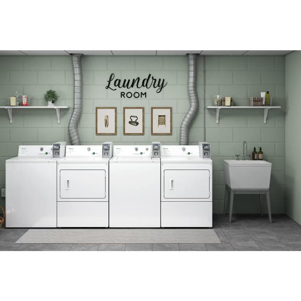 Whirlpool  Commercial Gas Super-Capacity Dryer, Coin Slide - White (CGM2745FQ)