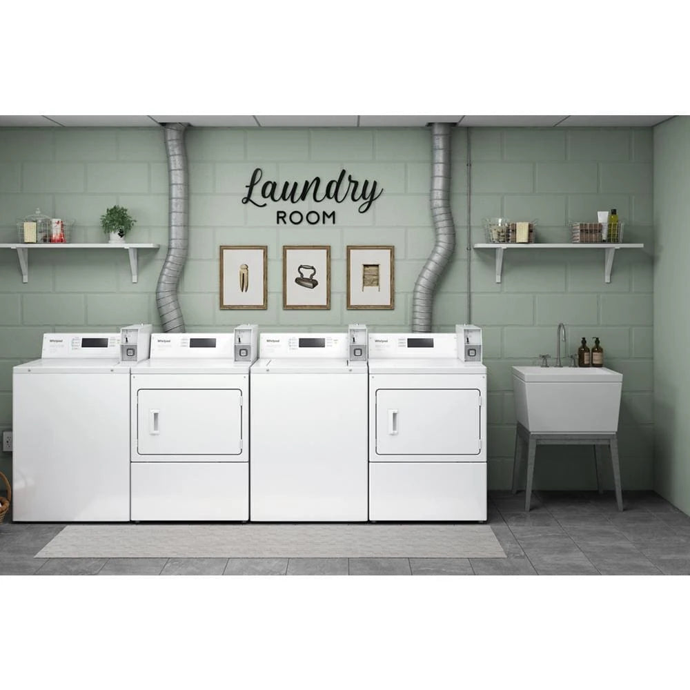 Whirlpool  Commercial Gas Dryer with Factory Installed Coin Drop & Coin Box - White (CGM2779JQ)