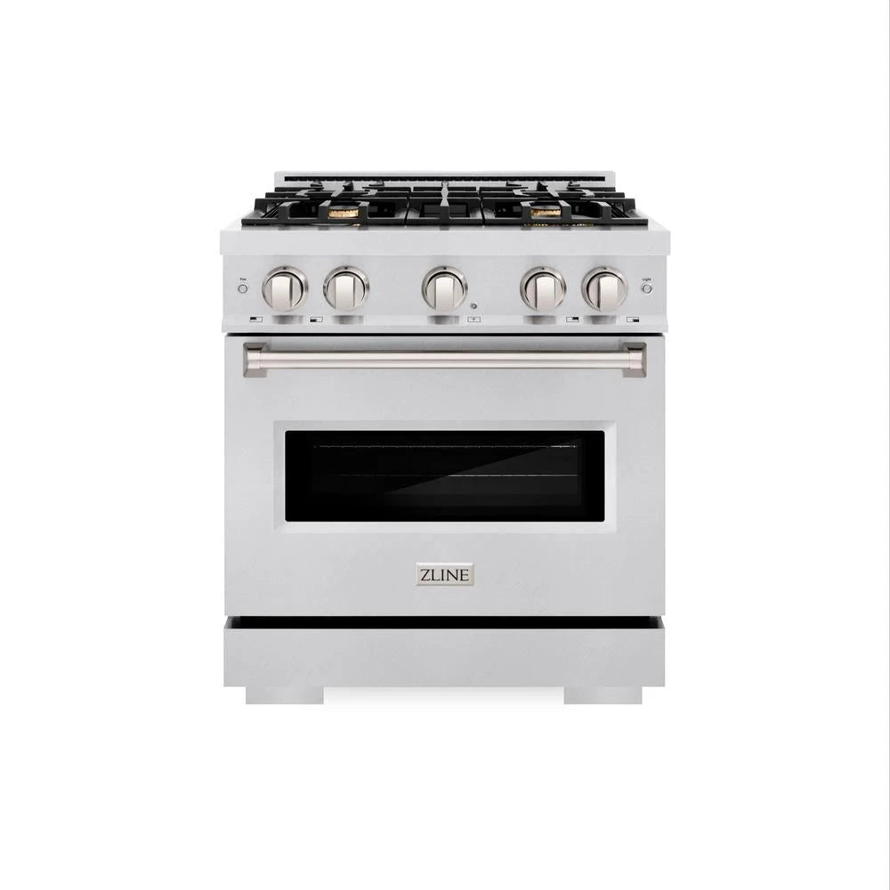 ZLINE  30 In. 4.2 Cu. Ft. Classic Gas Range With Convection Gas Oven In Stainless Steel With 4 Brass Burners - Stainless Steel (CGRBR30)