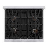 ZLINE  30 In. 4.2 Cu. Ft. Classic Gas Range With Convection Gas Oven In Stainless Steel With 4 Brass Burners - Stainless Steel (CGRBR30)