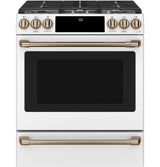 CAFE  Caf? 30" Smart Slide-in, Front-control, Gas Range With Convection Oven - Matte White (CGS700P4MW2)