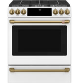 CAFE  Caf? 30" Smart Slide-in, Front-control, Gas Range With Convection Oven - Matte White (CGS700P4MW2)