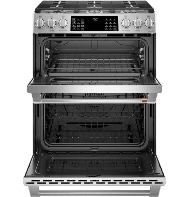 CAFE  Caf? 30" Smart Slide-in, Front-control, Gas Double-oven Range With Convection - Stainless Steel (CGS750P2MS1)