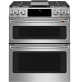 CAFE  Caf? 30" Smart Slide-in, Front-control, Gas Double-oven Range With Convection - Stainless Steel (CGS750P2MS1)