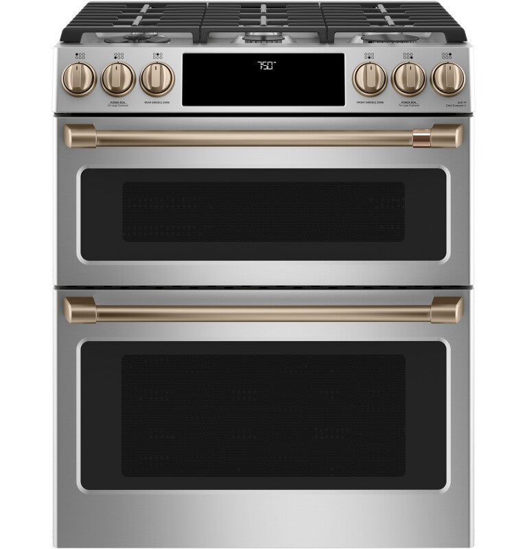CAFE  Caf? 30" Smart Slide-in, Front-control, Gas Double-oven Range With Convection - Stainless Steel (CGS750P2MS1)
