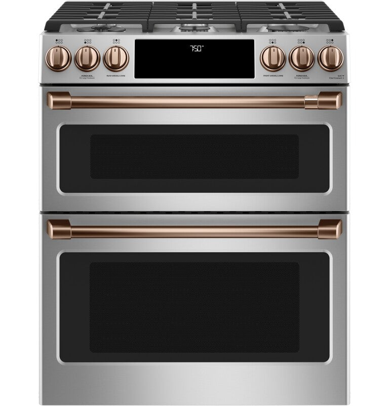 CAFE  Caf? 30" Smart Slide-in, Front-control, Gas Double-oven Range With Convection - Stainless Steel (CGS750P2MS1)
