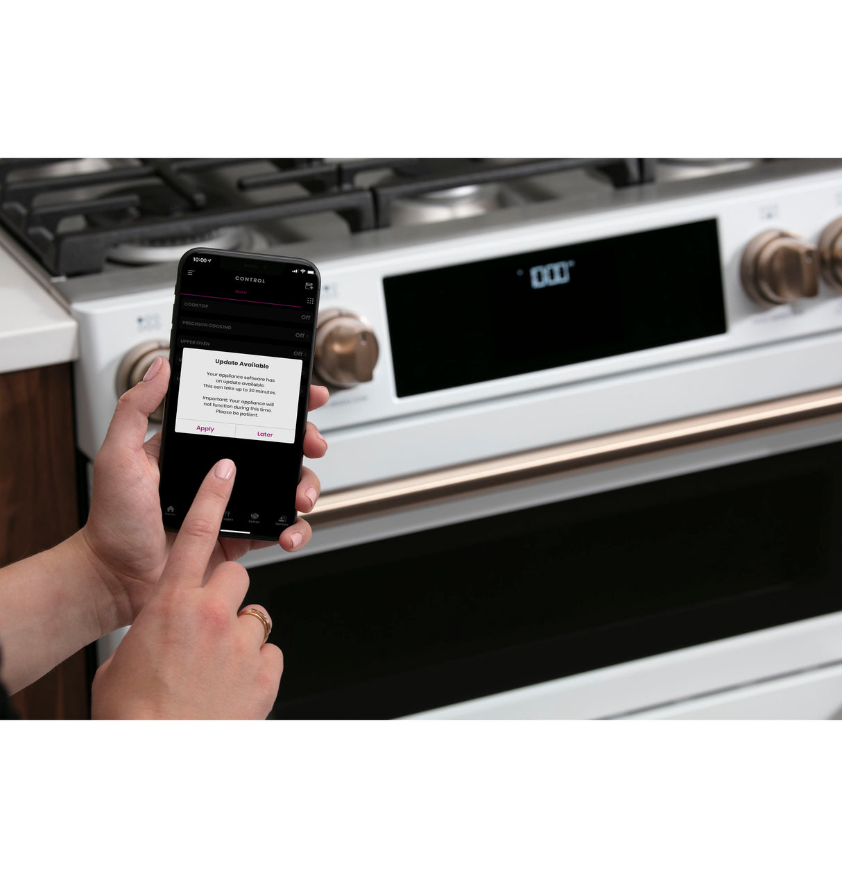 CAFE  Caf? 30" Smart Slide-in, Front-control, Gas Double-oven Range With Convection - Matte White (CGS750P4MW2)