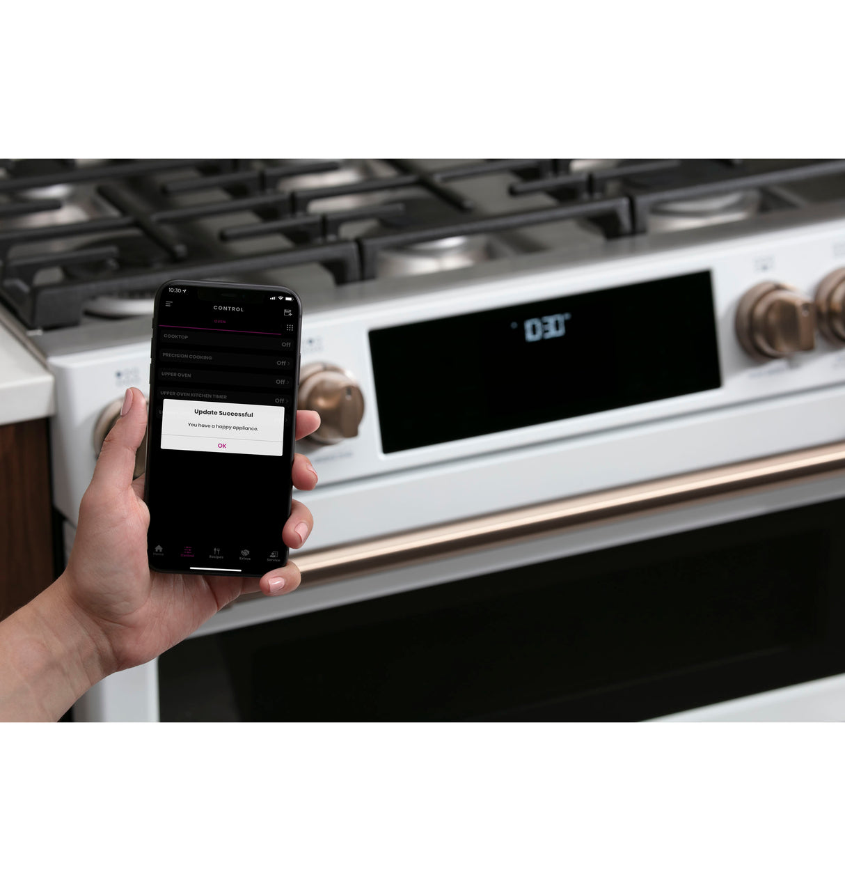 CAFE  Caf? 30" Smart Slide-in, Front-control, Gas Double-oven Range With Convection - Matte White (CGS750P4MW2)