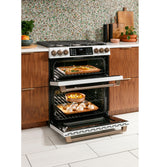 CAFE  Caf? 30" Smart Slide-in, Front-control, Gas Double-oven Range With Convection - Matte White (CGS750P4MW2)