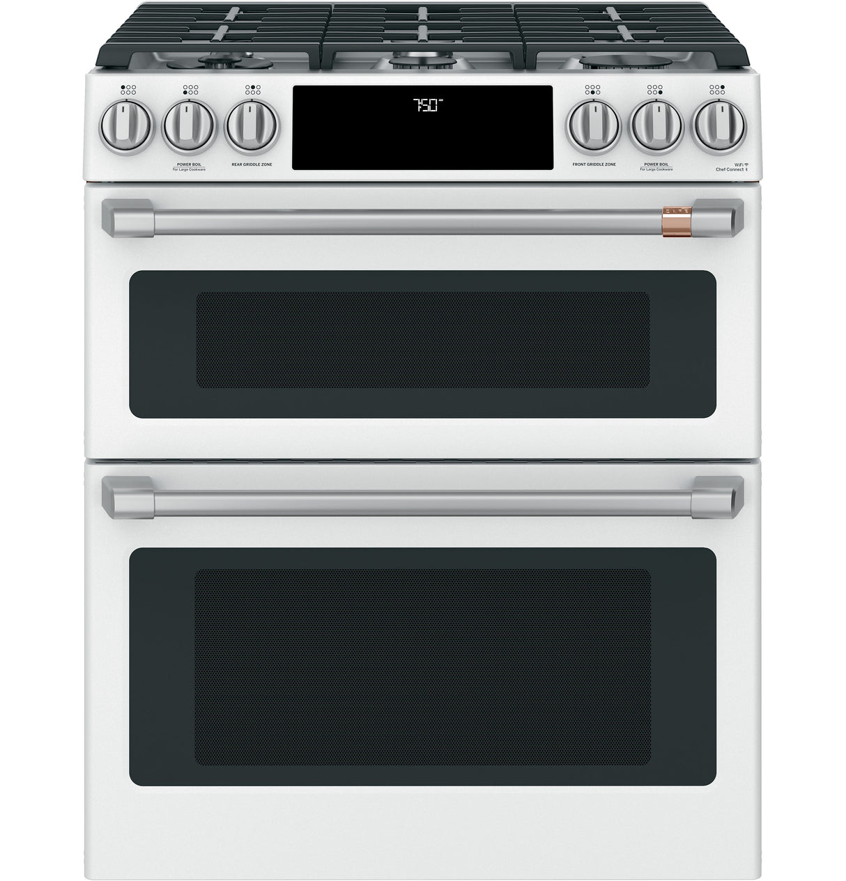 CAFE  Caf? 30" Smart Slide-in, Front-control, Gas Double-oven Range With Convection - Matte White (CGS750P4MW2)
