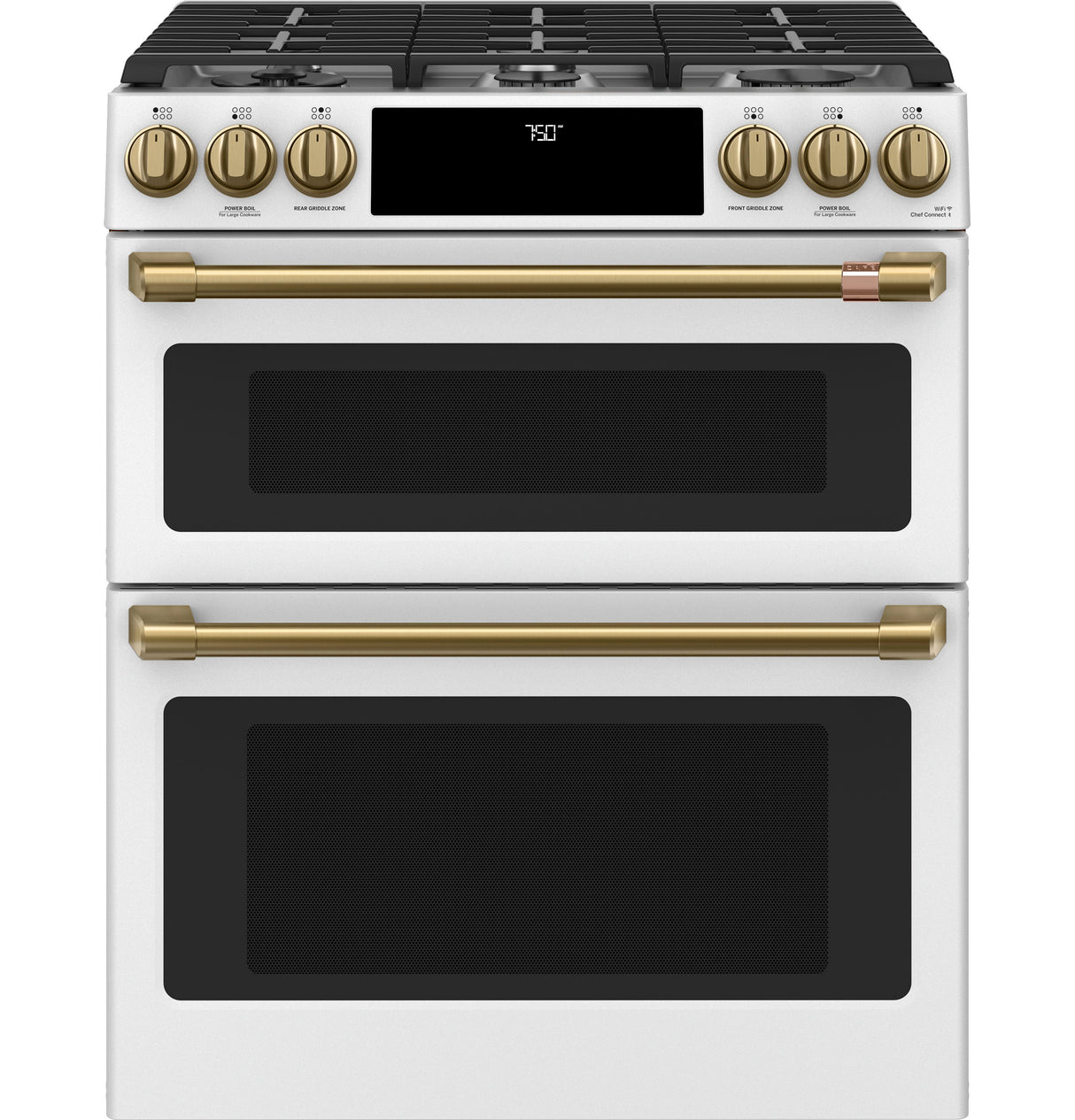 CAFE  Caf? 30" Smart Slide-in, Front-control, Gas Double-oven Range With Convection - Matte White (CGS750P4MW2)