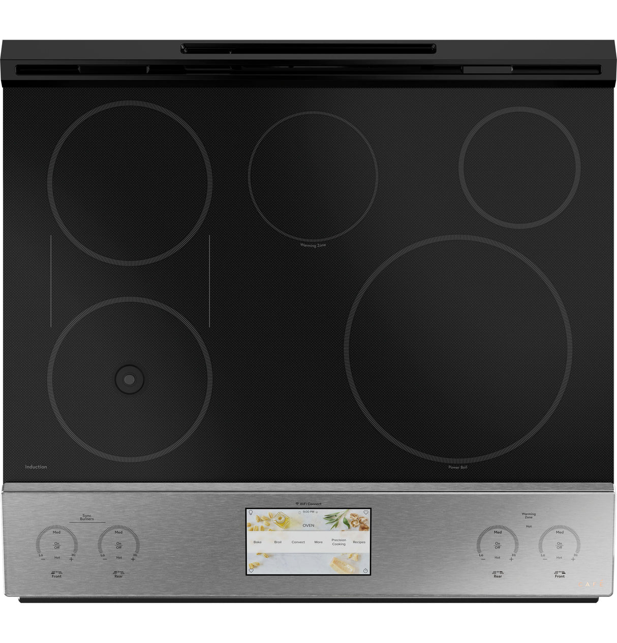 Cafe  CAF?™ 30" Smart Slide-In, Front-Control, Induction and Convection Range with In-Oven Camera in Platinum Glass - Platinum Glass (CHS90XM2NS5)