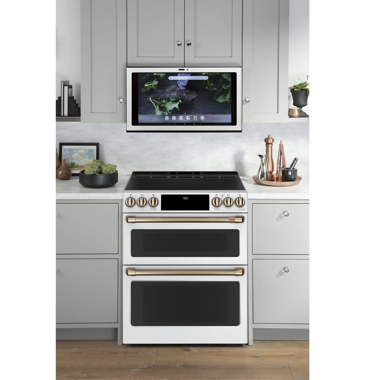 CAFE  Caf? 30" Smart Slide-in, Front-control, Induction And Convection Double-oven Range - Matte White (CHS950P4MW2)