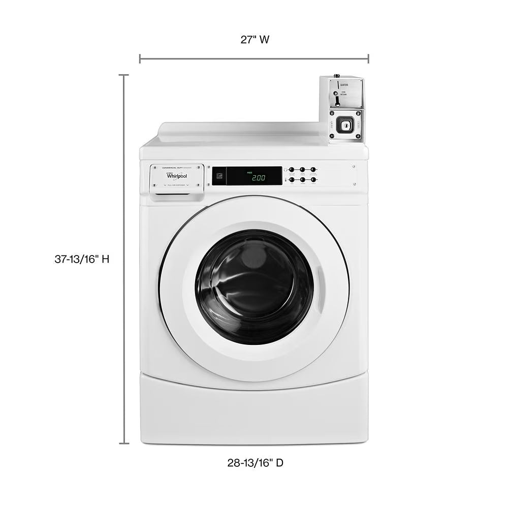 Whirlpool  27" Commercial High-Efficiency Energy Star-Qualified Front-Load Washer Featuring Factory-Installed Coin Drop with Coin Box - White (CHW9150GW)
