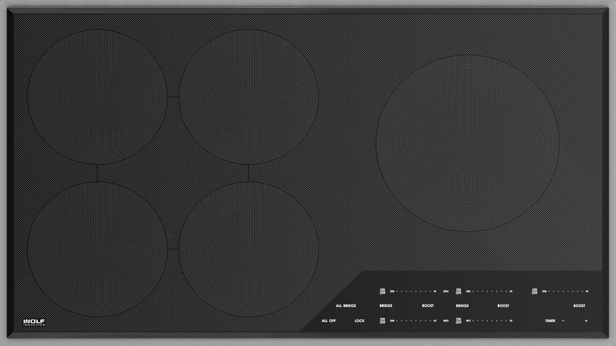 Wolf 36" Transitional Framed Induction Cooktop - Stainless Steel (CI365TFS)