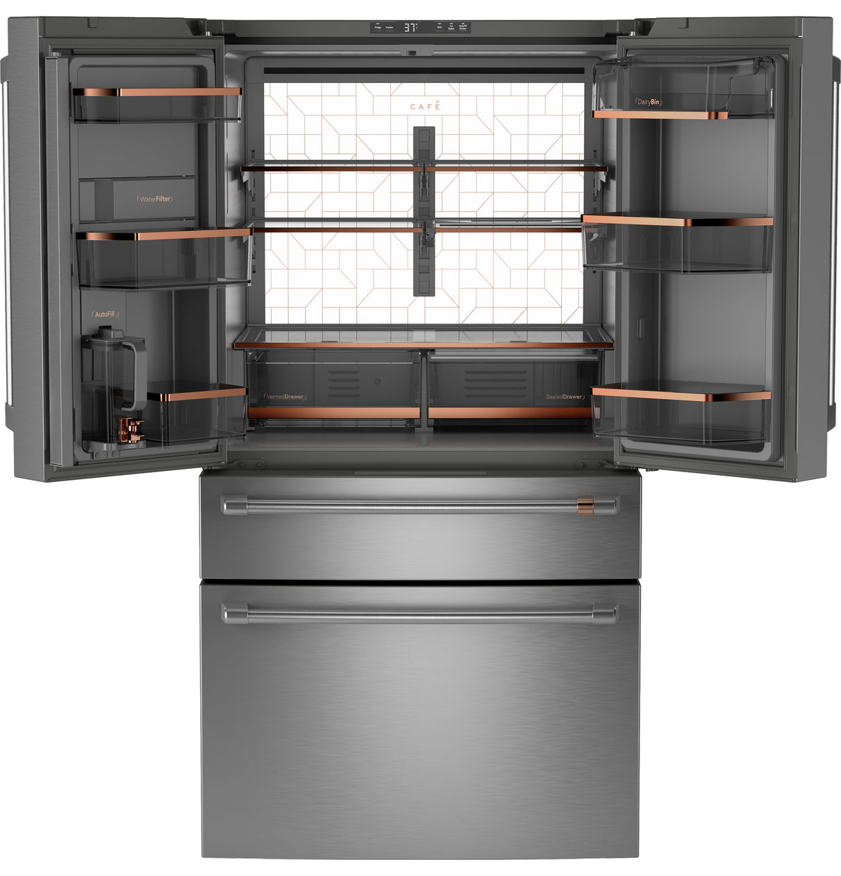 CAFE  Caf? 23.2 Cu. Ft. Smart Counter-depth 4-door French-door Refrigerator With Dual-dispense Autofill Pitcher - Stainless Steel (CJE23DP2WS1)