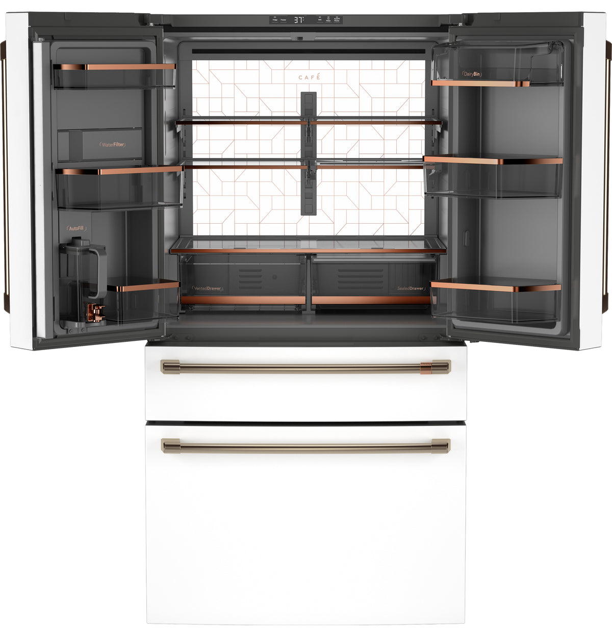 CAFE  Caf? 23.2 Cu. Ft. Smart Counter-depth 4-door French-door Refrigerator With Dual-dispense Autofill Pitcher - Matte White (CJE23DP4WW2)