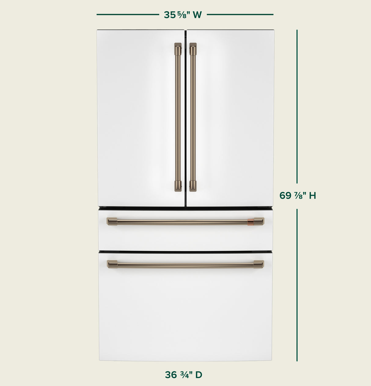 CAFE  Caf? 23.2 Cu. Ft. Smart Counter-depth 4-door French-door Refrigerator With Dual-dispense Autofill Pitcher - Matte White (CJE23DP4WW2)