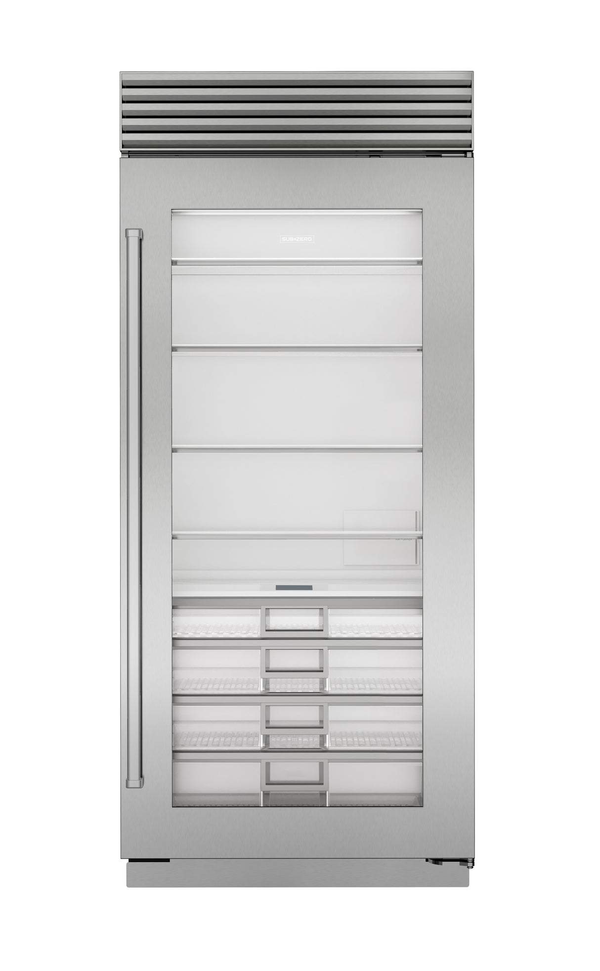 SUB-ZERO  36" Classic Refrigerator with Glass Door - Tubular Handle - Stainless Steel (CL3650RGSTR)