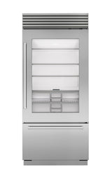 Sub-Zero 36" Classic Over-and-Under Refrigerator/Freezer with Glass Door - Stainless (CL3650UGSTL)