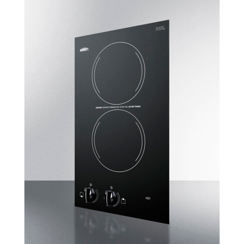 ACCUCOLD 12" Wide 115V 2-Burner Radiant Cooktop - Black (CR2110B)
