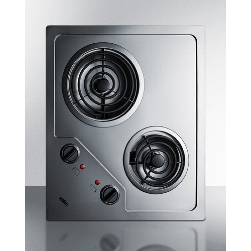 Accucold 21" Wide 230V 2-Burner Coil Cooktop - Stainless Steel (CR2B224S)