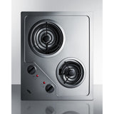 Accucold 21" Wide 230V 2-Burner Coil Cooktop - Stainless Steel (CR2B224S)