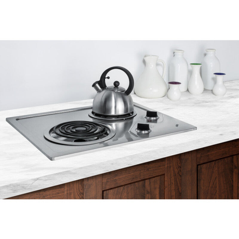 Accucold 21" Wide 230V 2-Burner Coil Cooktop - Stainless Steel (CR2B224S)