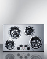 SUMMIT 30" Wide 230V 4-Burner Coil Cooktop - Other (CR430SS)