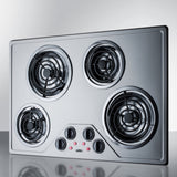 SUMMIT 30" Wide 230V 4-Burner Coil Cooktop - Other (CR430SS)