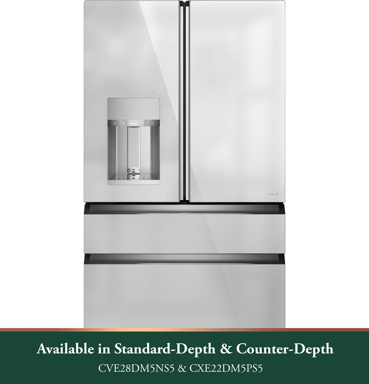 CAFE  Caf? 22.3 Cu. Ft. Smart Counter-depth 4-door French-door Refrigerator In Platinum Glass - Platinum Glass (CXE22DM5PS5)