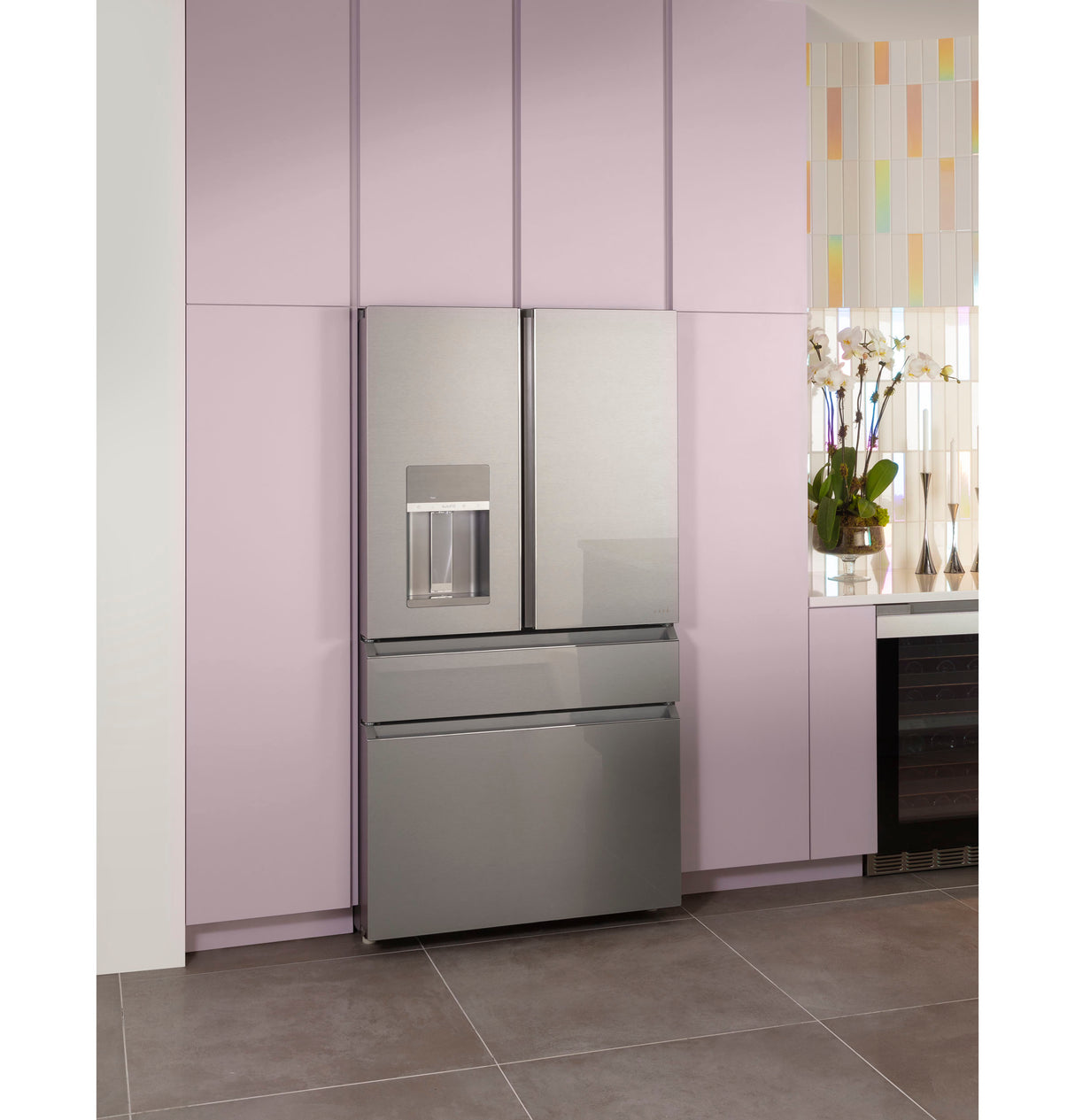 CAFE  Caf? 22.3 Cu. Ft. Smart Counter-depth 4-door French-door Refrigerator In Platinum Glass - Platinum Glass (CXE22DM5PS5)