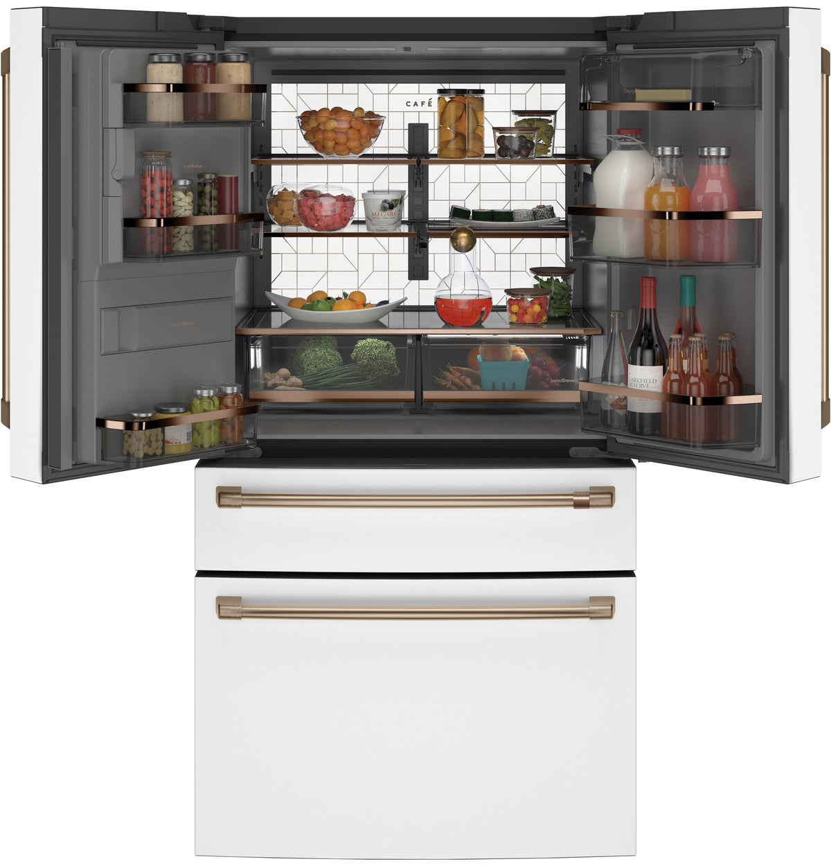 CAFE  Caf? 22.3 Cu. Ft. Smart Counter-depth 4-door French-door Refrigerator - Matte White (CXE22DP4PW2)