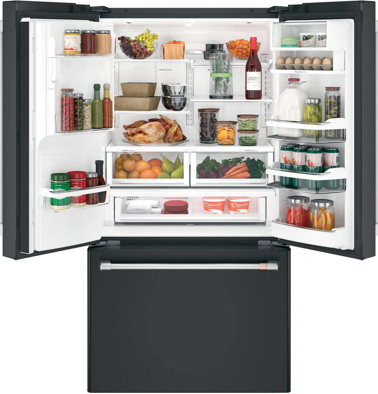 CAFE  Caf? 22.1 Cu. Ft. Smart Counter-depth French-door Refrigerator With Hot Water Dispenser - Matte Black (CYE22TP3MD1)